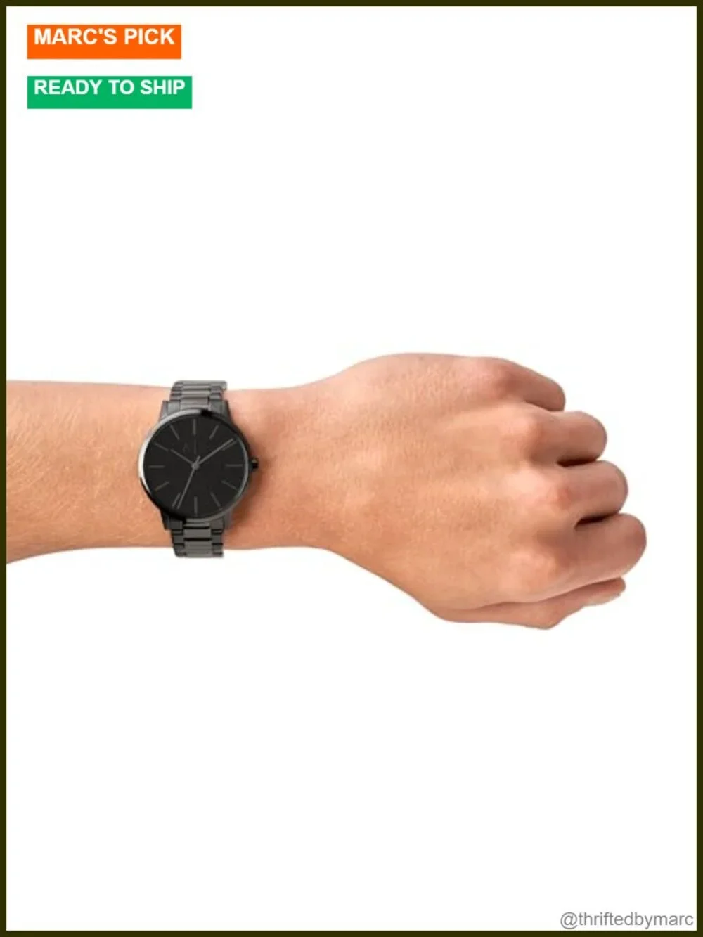 Men's Quartz Watch with Stainless Steel Bracelet, Three-Hand Movement